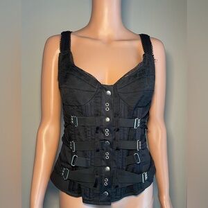 Dolce & Gabbana Y2K Vintage Bondage Corset Bustier Top - Medium M (30/44 IT)